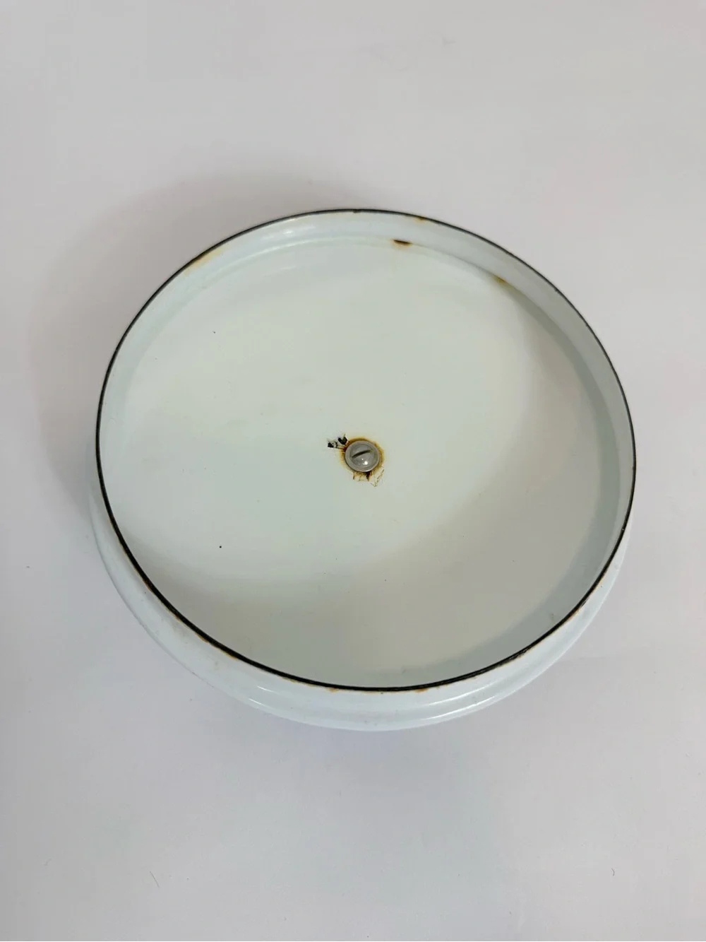 VTG White Enamel Cowboy Kettle/Coffee Pot Lid